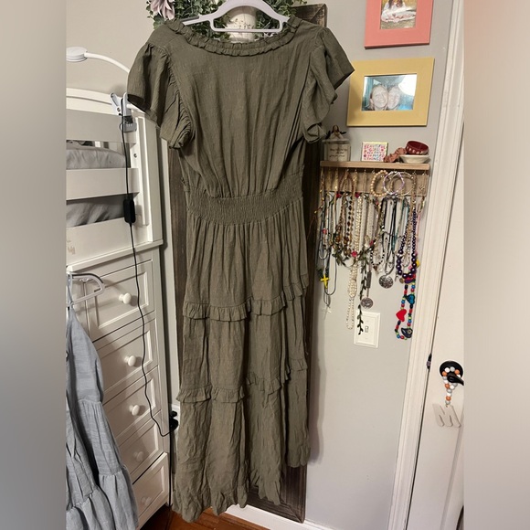 Midi deep green, size small dress. *WORN ONCE - Picture 2 of 2